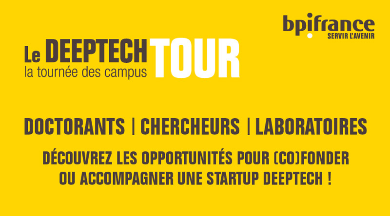 The SATT Sud-Est will be a partner of Bpifrance during the Marseilles stage of the Deeptech Tour, the campus tour, which will take place on February 3, 2020 in Marseilles.